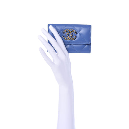Chanel Lambskin Quilted 19 Flap Card Holder Light Blue 2 of 9