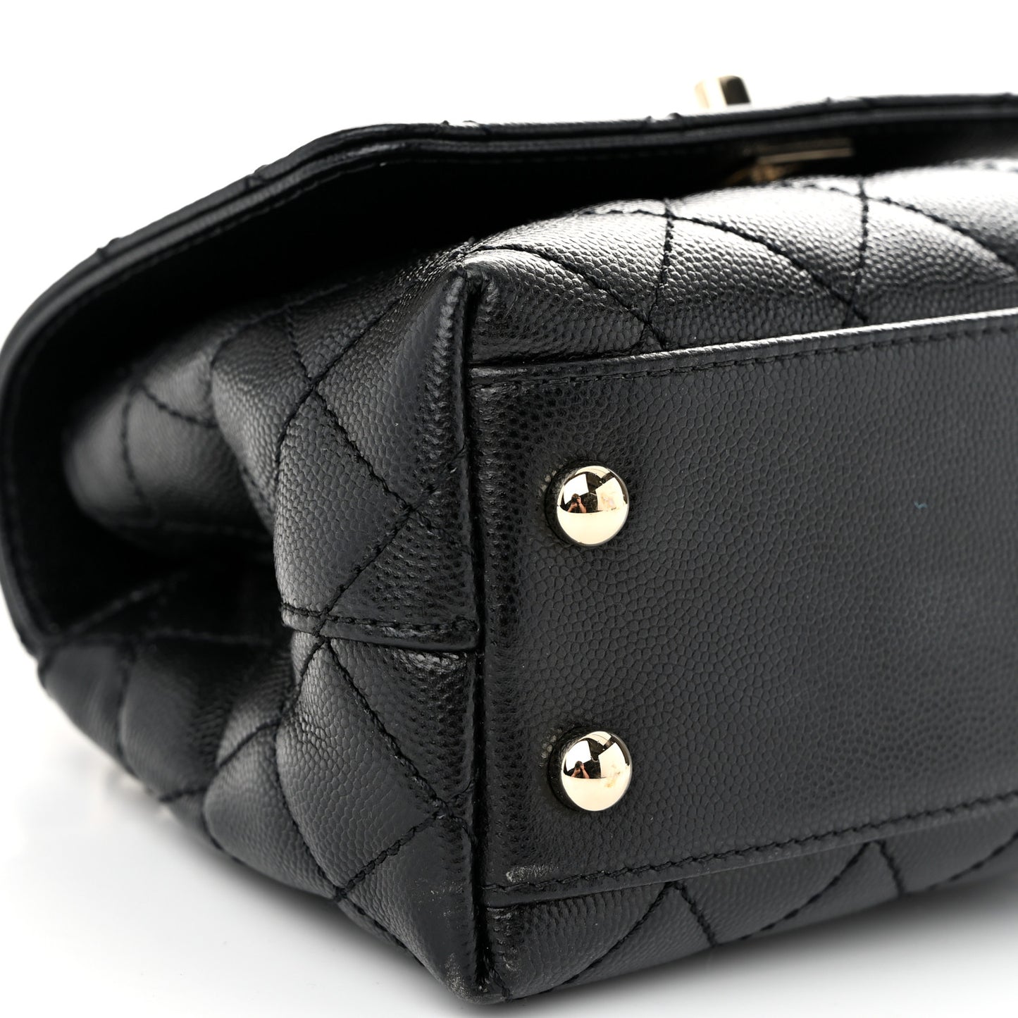 Caviar Quilted Extra Mini Coco Handle Flap Black