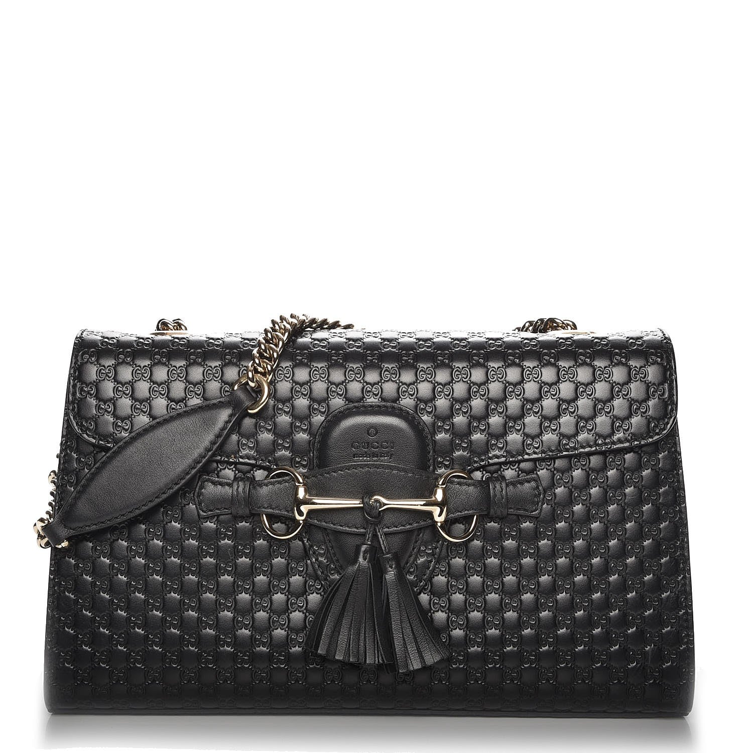Gucci Microguccissima Medium Emily Chain Shoulder Bag Black 1 of 7