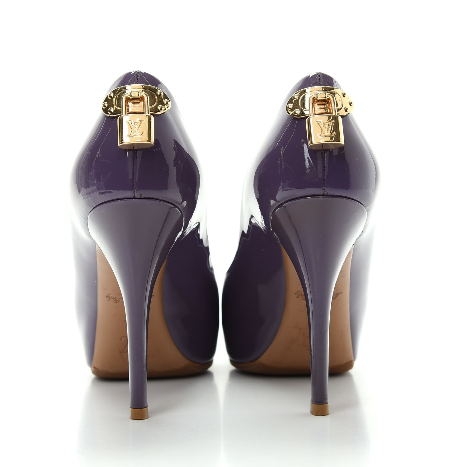 Louis Vuitton Patent Calfskin Oh Really Peep Toe Pumps 37 Violet 7 of 10