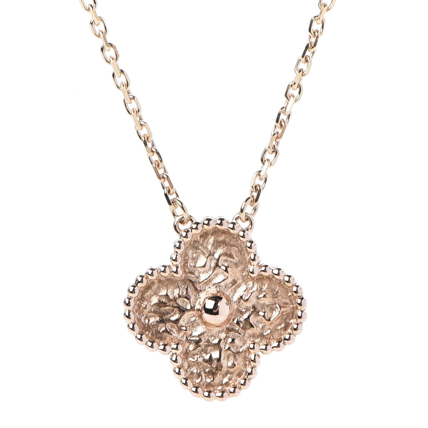 18K Rose Gold Vintage Alhambra Pendant Necklace