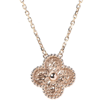 Van Cleef & Arpels 18K Rose Gold Vintage Alhambra Pendant Necklace 4 of 8