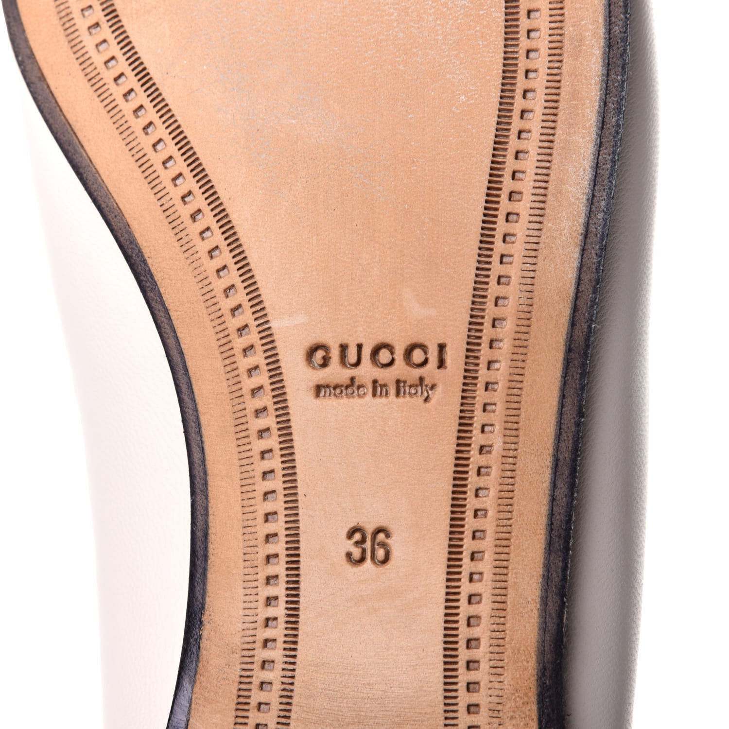 Gucci Lambskin Womens Brixton Horsebit Loafers 36 Mystic White 4 of 4