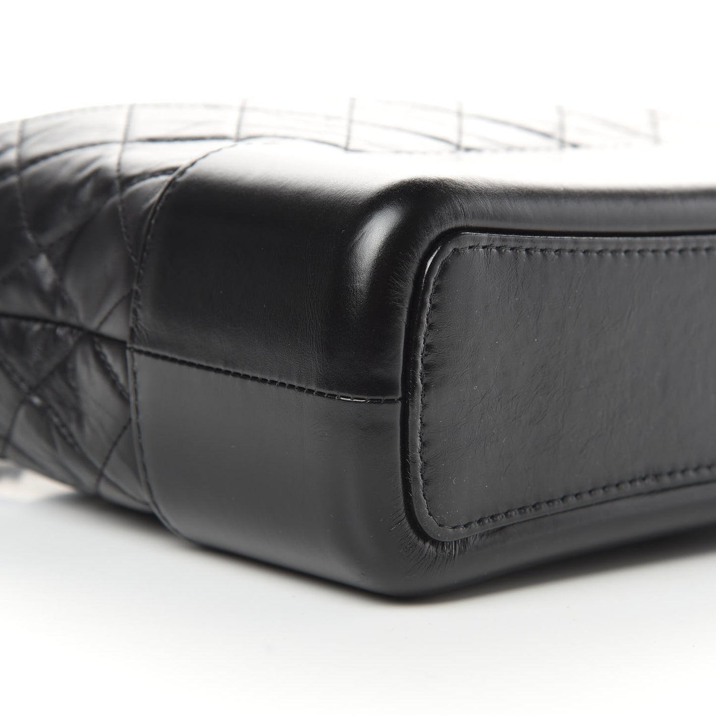 Aged Calfskin Quilted Medium Gabrielle Hobo Black