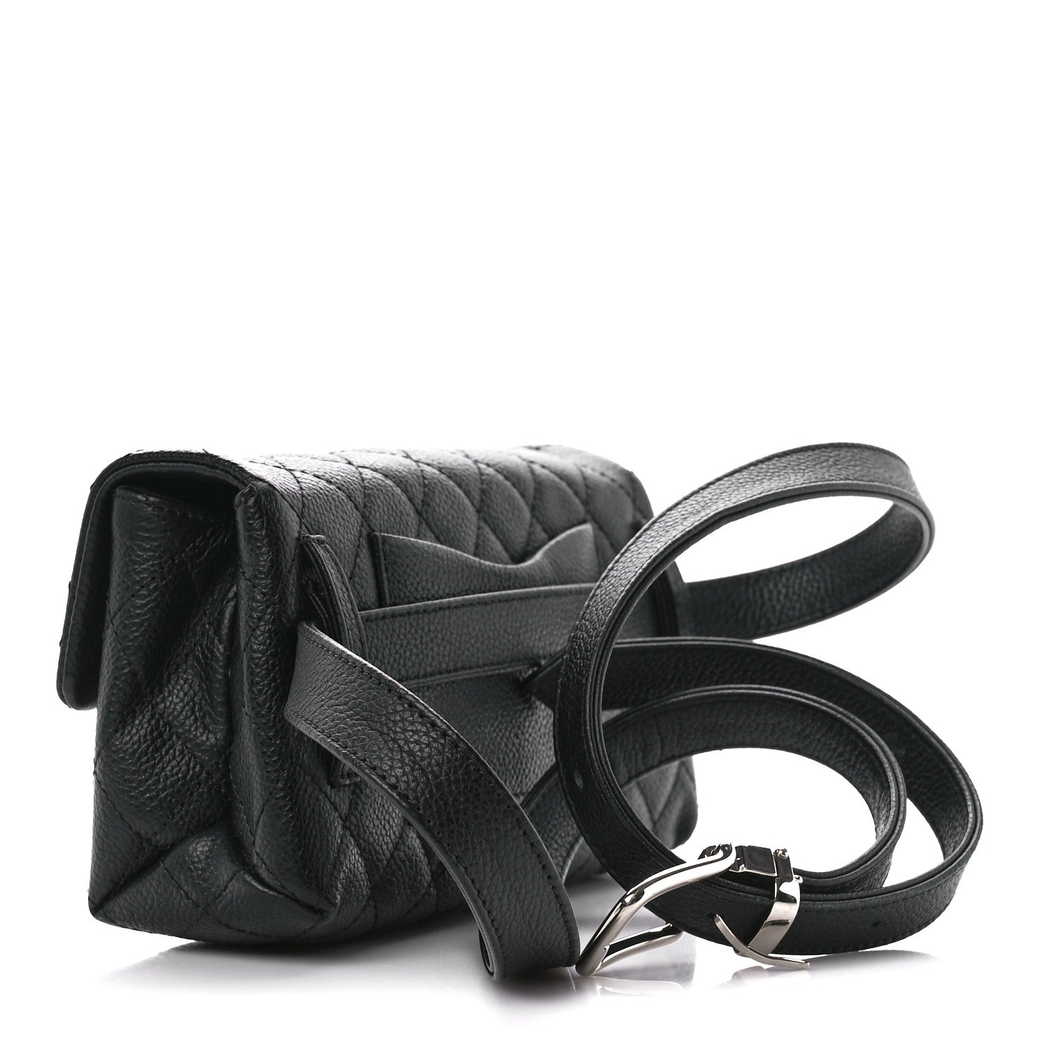 Chanel Grained Calfskin Quilted 2.55 Reissue Flap Belt Bag Clutch Black 2 of 12