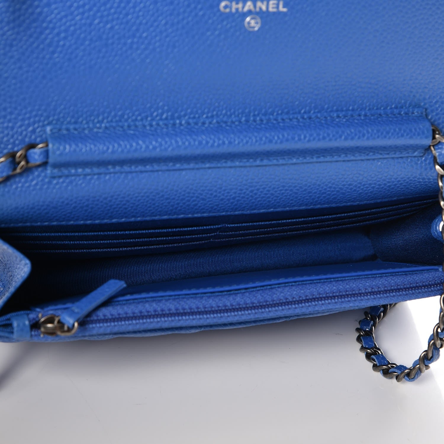 Chanel Caviar Quilted Wallet On Chain WOC Blue 5 of 9