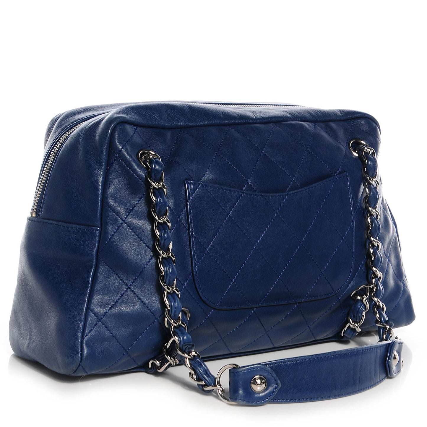 Lambskin Small Camera Case Blue