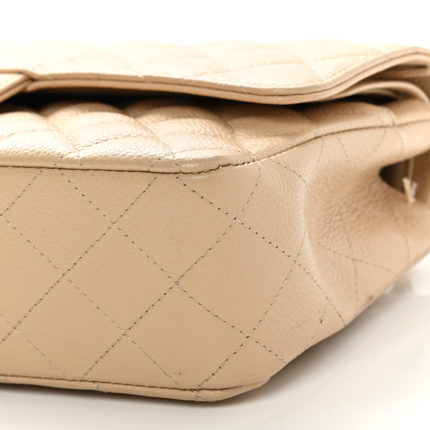 Chanel Caviar Quilted Medium Double Flap Light Beige 10 of 13