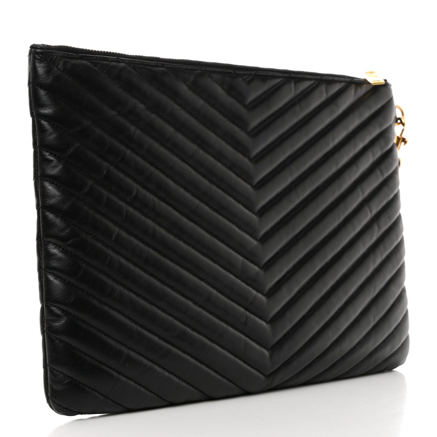 Calfskin Matelasse Monogram Cassandre Tablet Pouch Black