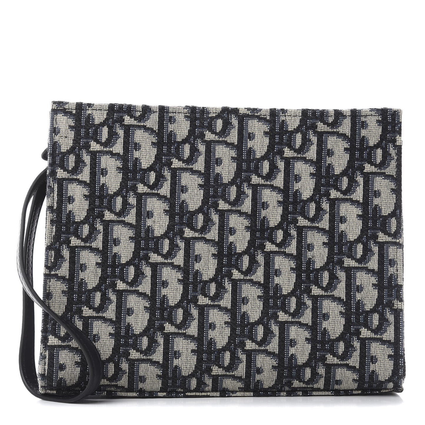 Oblique Zipped Pouch Clutch Blue