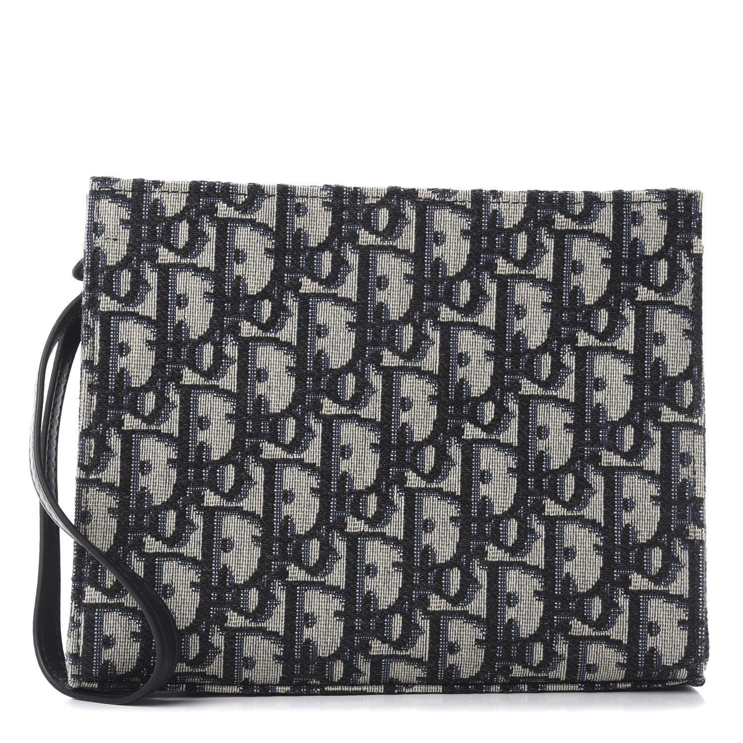 Christian Dior Oblique Zipped Pouch Clutch Blue 1 of 10