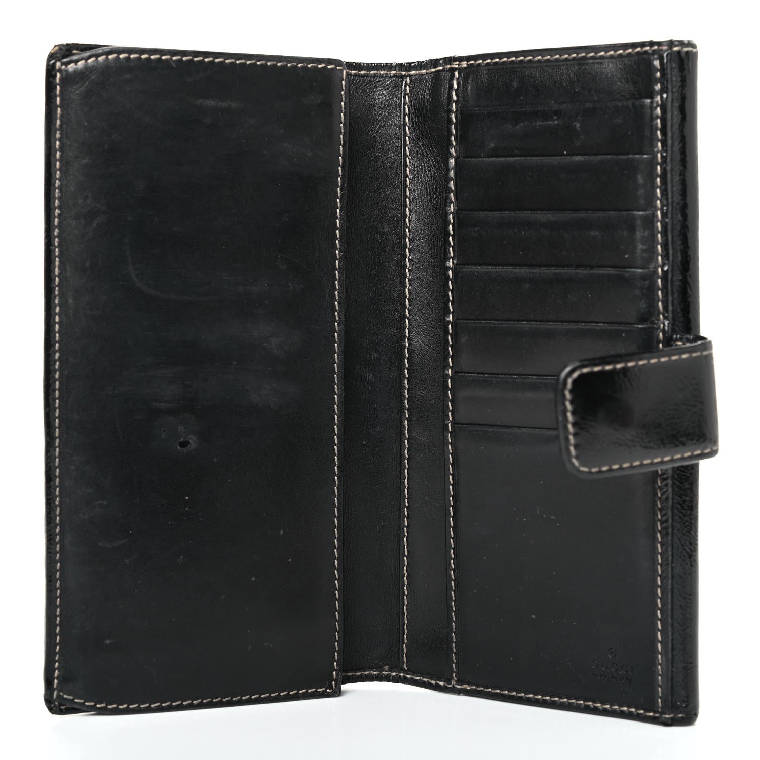 Gucci Patent Britt Continental Wallet Black 4 of 4
