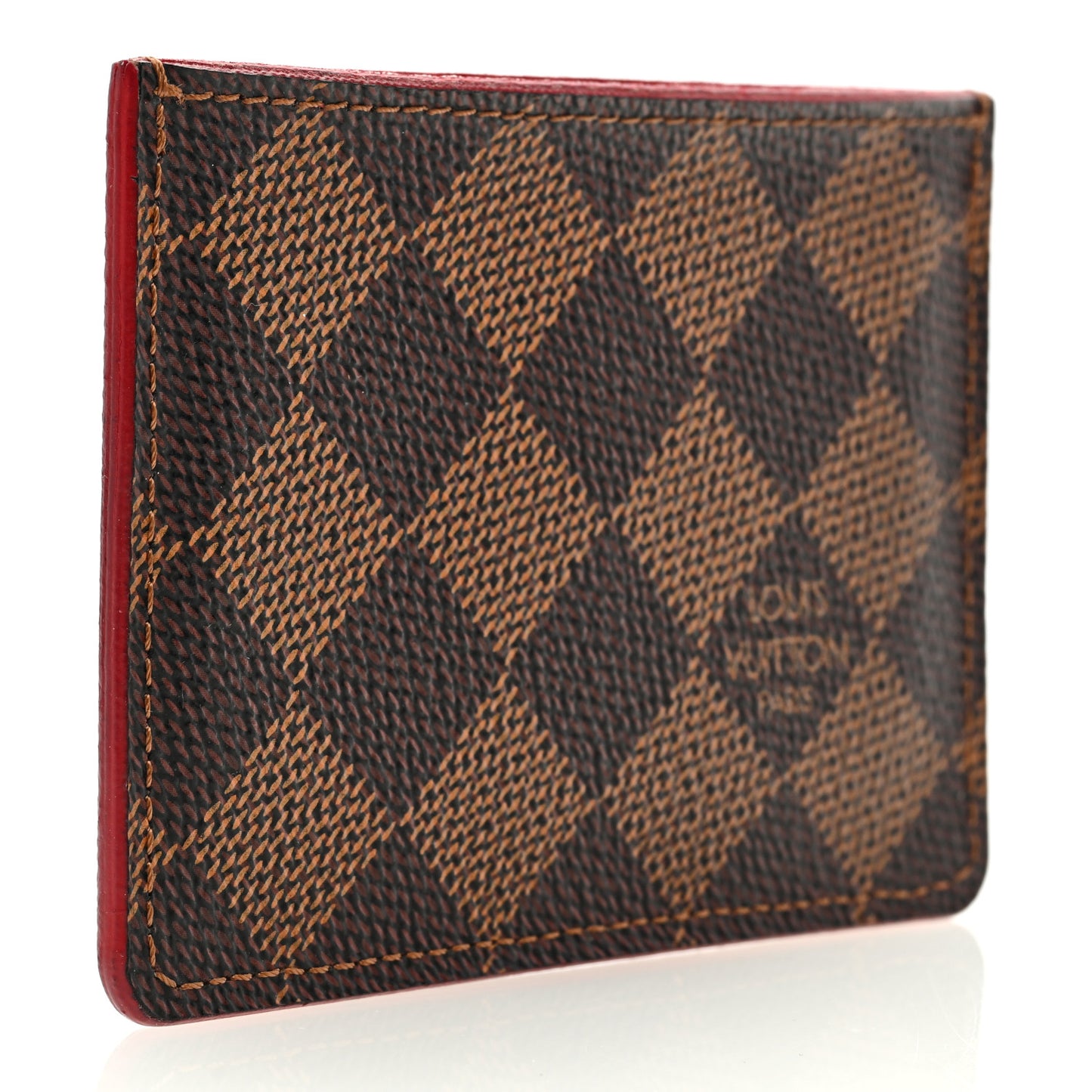 Damier Ebene Caissa Card Holder Cherry