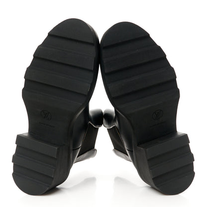 Louis Vuitton Calfskin Monogram Beaubourg Ankle Boots 40 Black 5 of 8