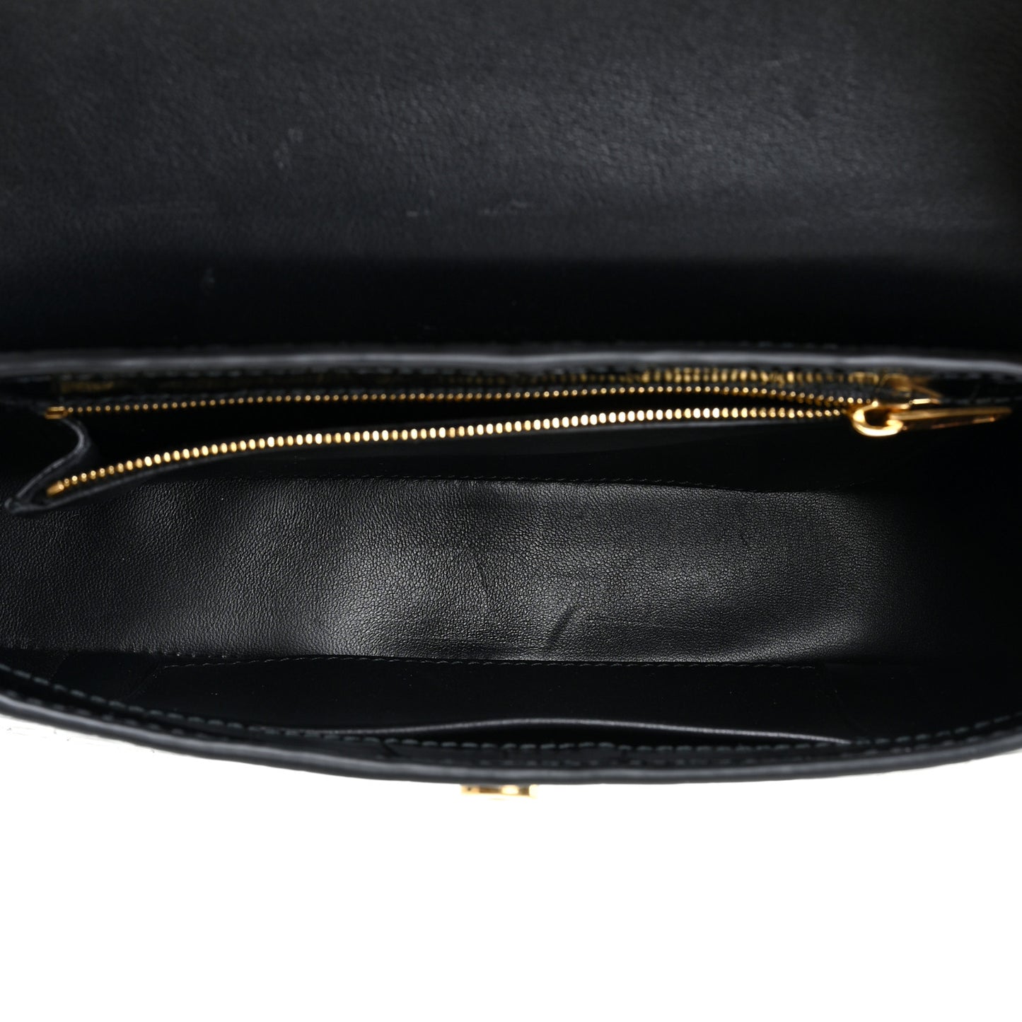 Shiny Super Supple Calfskin Crocodile Embossed Medium XX Flap Bag Black