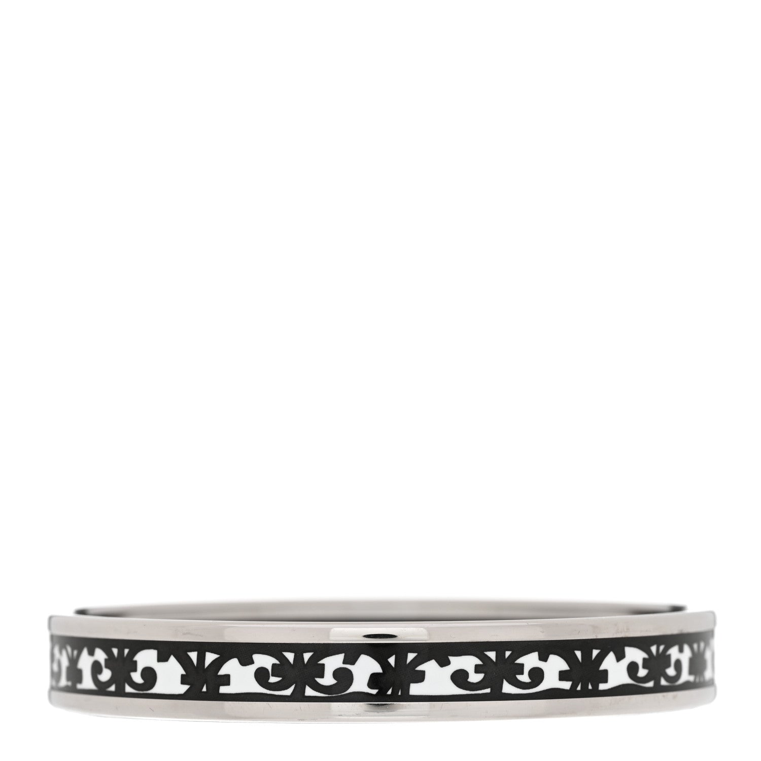 Hermes Enamel Printed Narrow Balcons Du Guadalquivir Bracelet 65 Black 1 of 5
