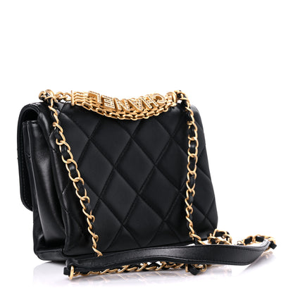 Chanel Lambskin Quilted Mini CC Crystal Logo Chain Flap Black 4 of 10