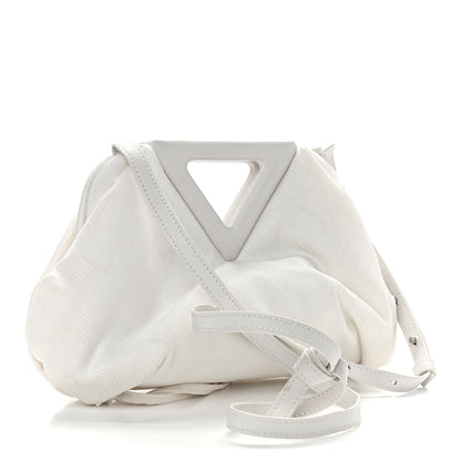 Bottega Veneta Nylon Jacquard Small The Point Triangle Bag Chalk 3 of 11