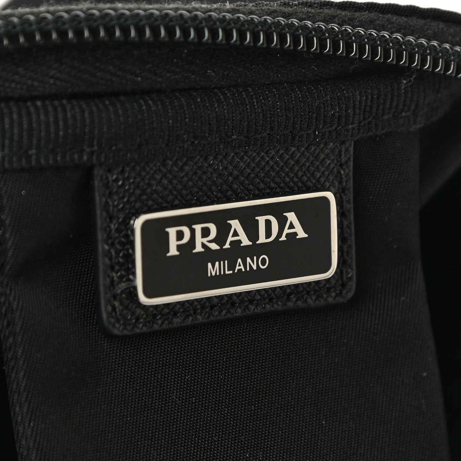 Prada Tessuto Nylon Saffiano Pouch Black 6 of 9