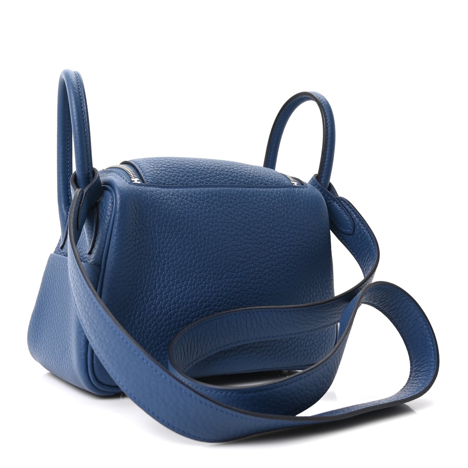 Hermes Taurillon Clemence Mini Lindy 20 Bleu Tie 3 of 11