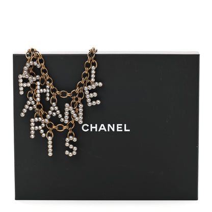 Chanel Crystal City of Lights Letter Chain Necklace Gold 7 of 7
