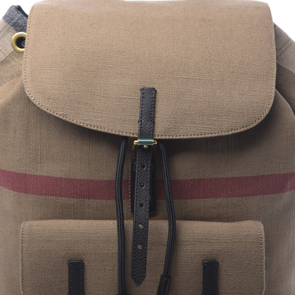 Burberry Canvas Mega Check Brookdale Backpack Black 8 of 10