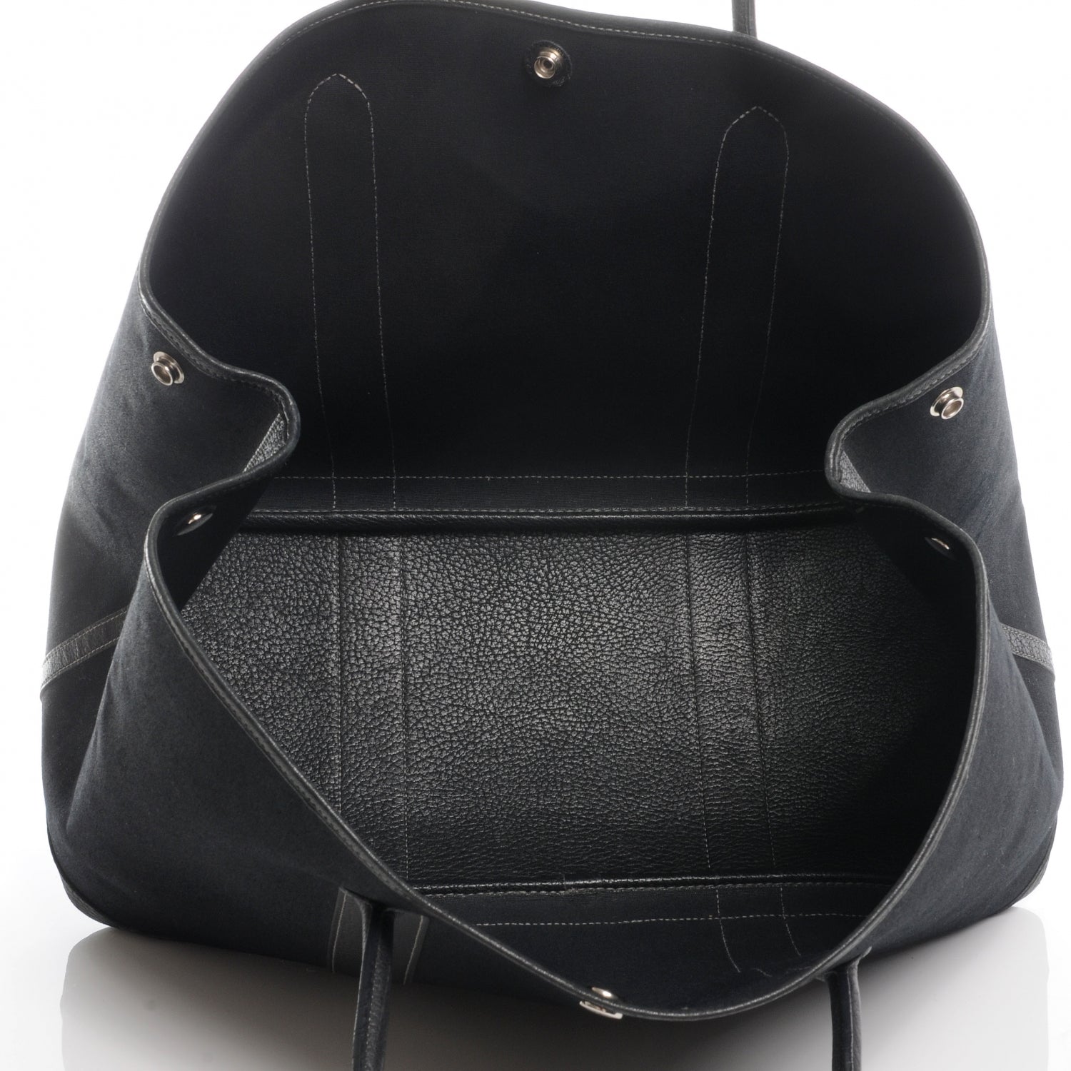 Hermes Toile Leather Garden Party MM Tote Black 7 of 7