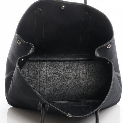 Hermes Toile Leather Garden Party MM Tote Black 7 of 7