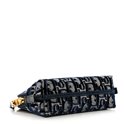 Christian Dior Velvet Oblique Cosmetic Pouch Blue 4 of 8