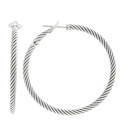 David Yurman Sterling Silver Medium Cable Classics Hoop Earrings 1 of 4