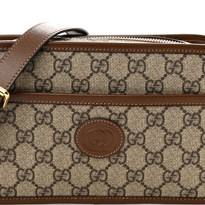 Gucci GG Supreme Monogram Azalea Calfskin Mini Retro Interlocking G Shoulder Bag Beige Ebony Brown Sugar 8 of 11