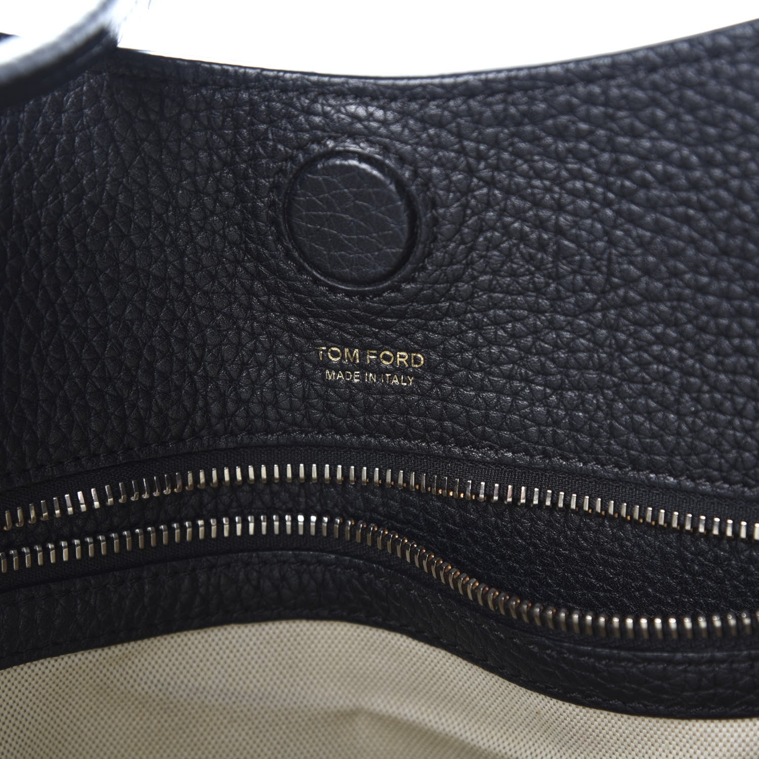 Tom Ford Pebbled Calfskin Small Alix Padlock Zip Hobo Bag Black 6 of 9