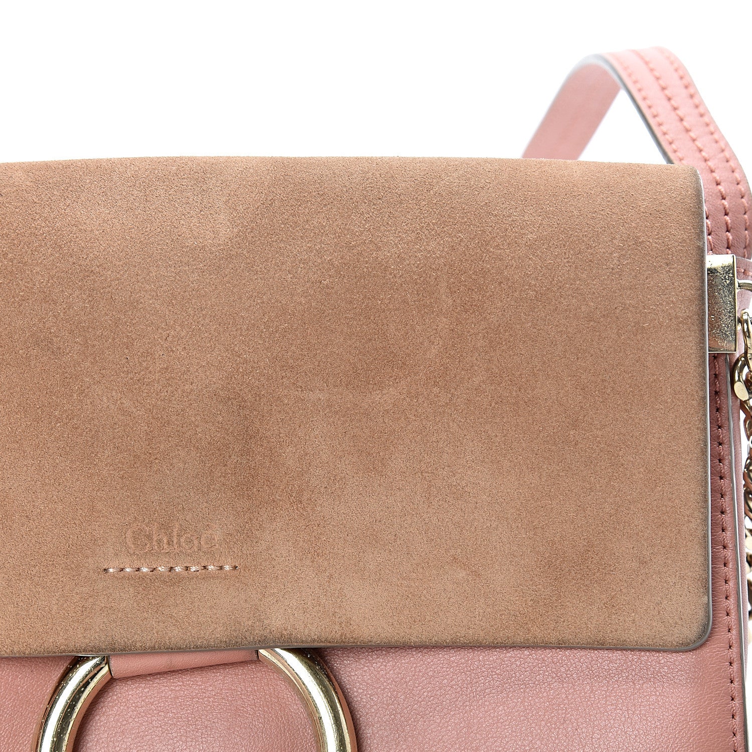 Chloe Suede Calfskin Small Faye Shoulder Bag Blushy Pink 11 of 17