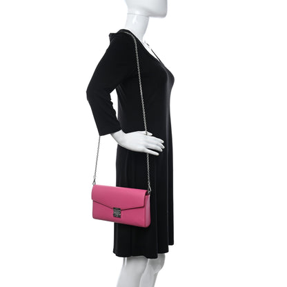 MCM Calfskin Large Patricia Wallet On Chain Pink 2 of 10
