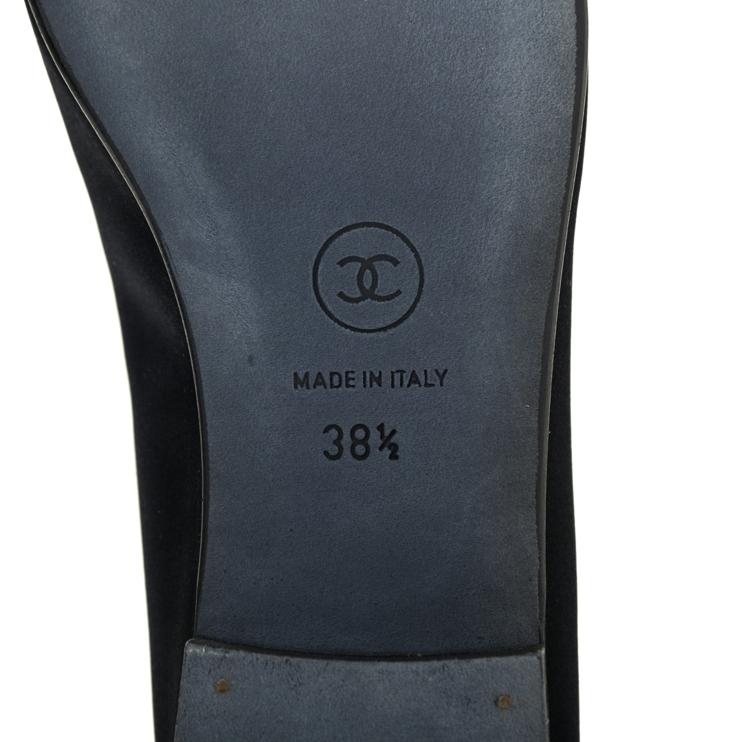 Chanel Satin Cap Toe CC Ballerina Flats 38.5 Black 6 of 7