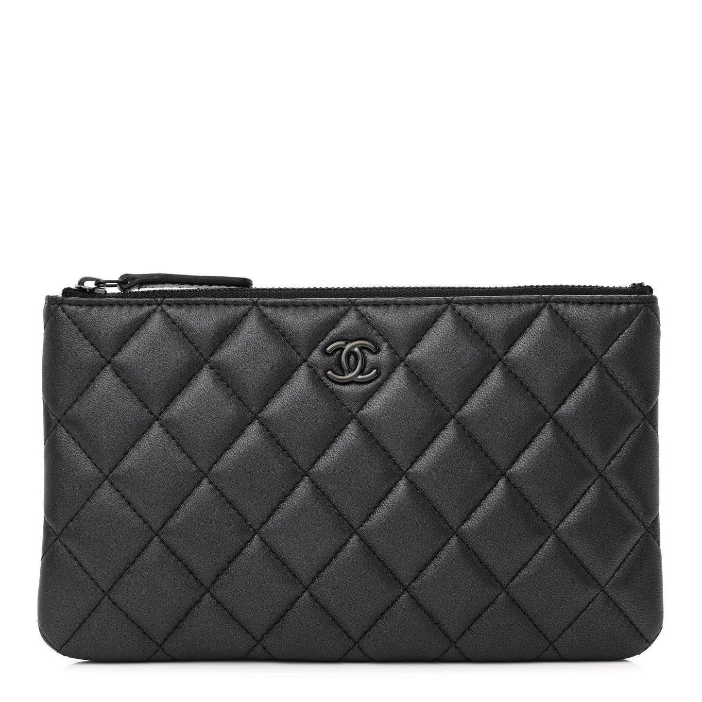 Pearly Lambskin Quilted Cosmetic Case So Black