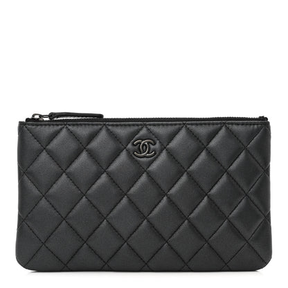 Chanel Pearly Lambskin Quilted Cosmetic Case So Black 1 of 7