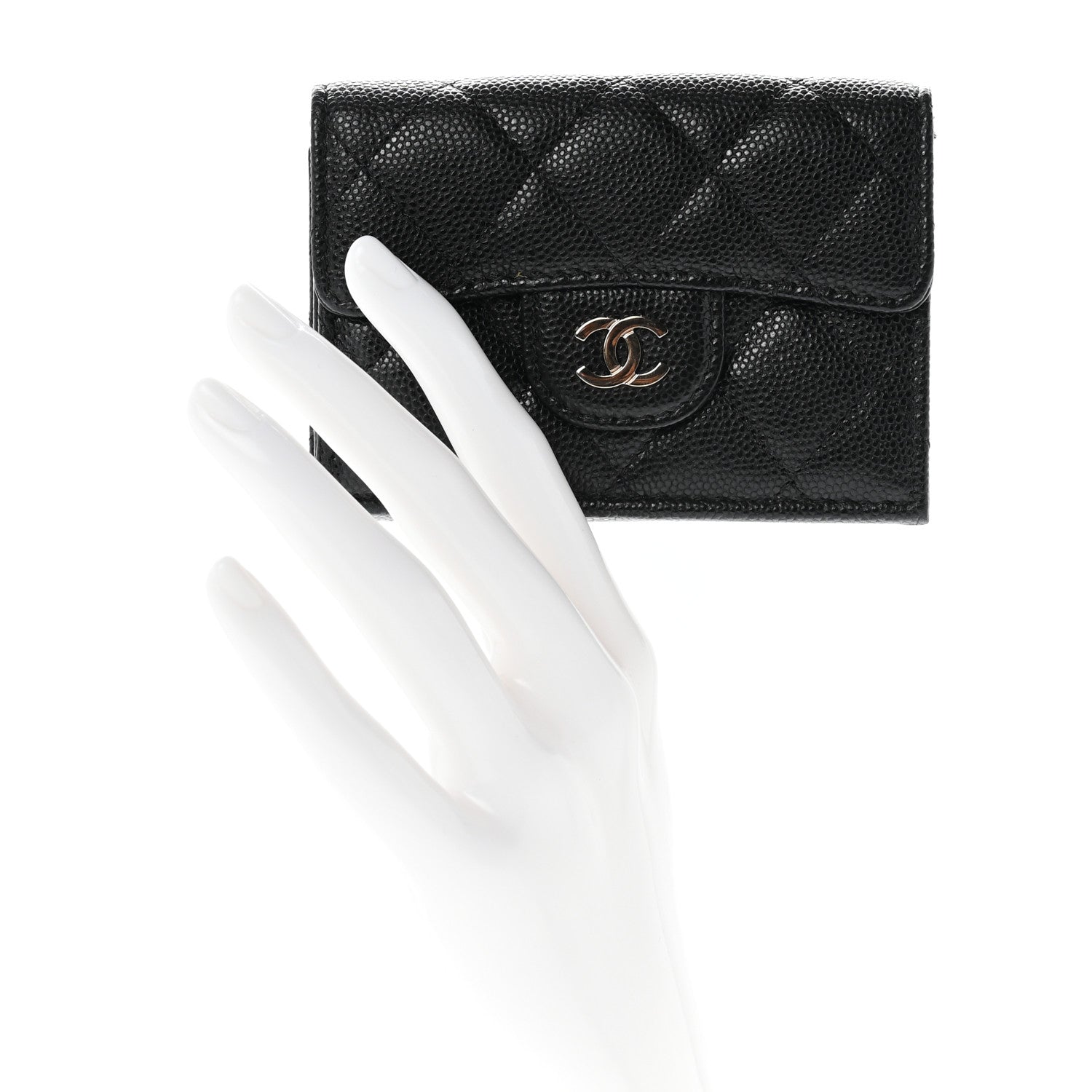 Chanel Caviar Quilted Double Flap Wallet Black 2 of 10