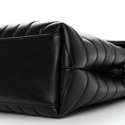 Saint Laurent Calfskin Y Quilted Monogram Monochrome Medium Loulou Chain Satchel Black 9 of 12