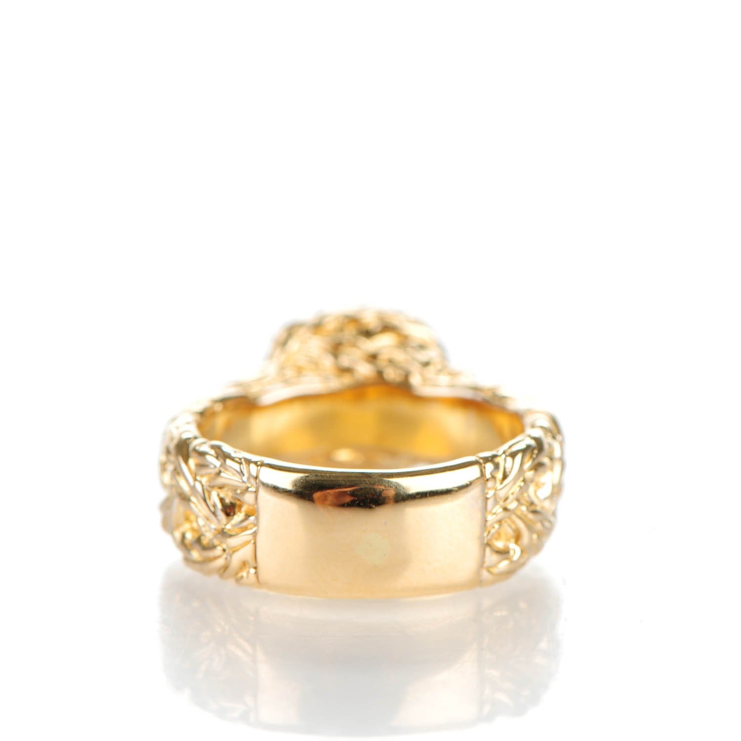 John Hardy 18k Yellow Gold Pave Diamond Braided Chain Ring 7.25 4 of 6