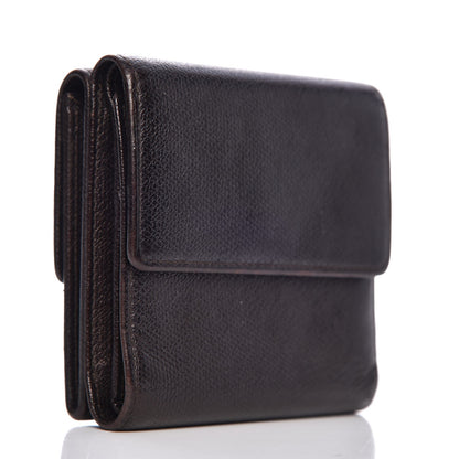 Chanel Grained Calfskin CC Button Compact Wallet Dark Brown 3 of 17