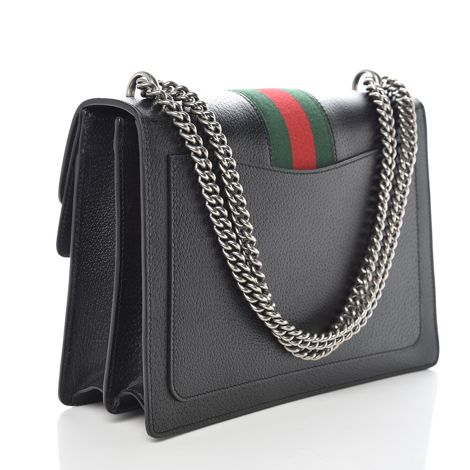 Gucci Calfskin Web Medium Dionysus Shoulder Bag Black 3 of 10