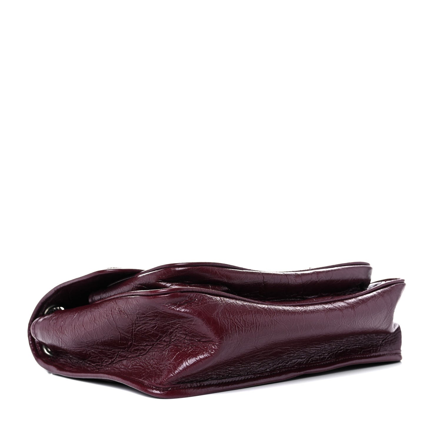 Crinkled Calfskin Matelasse Monogram Medium Niki Chain Satchel Burgundy