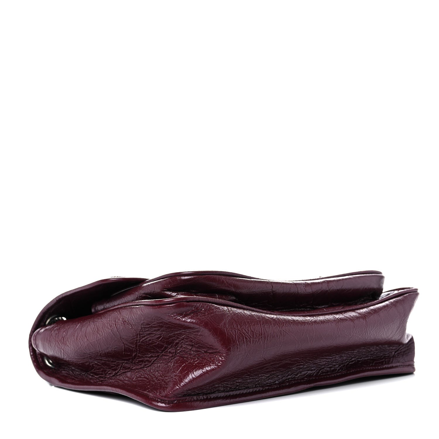Saint Laurent Crinkled Calfskin Matelasse Monogram Medium Niki Chain Satchel Burgundy 4 of 12