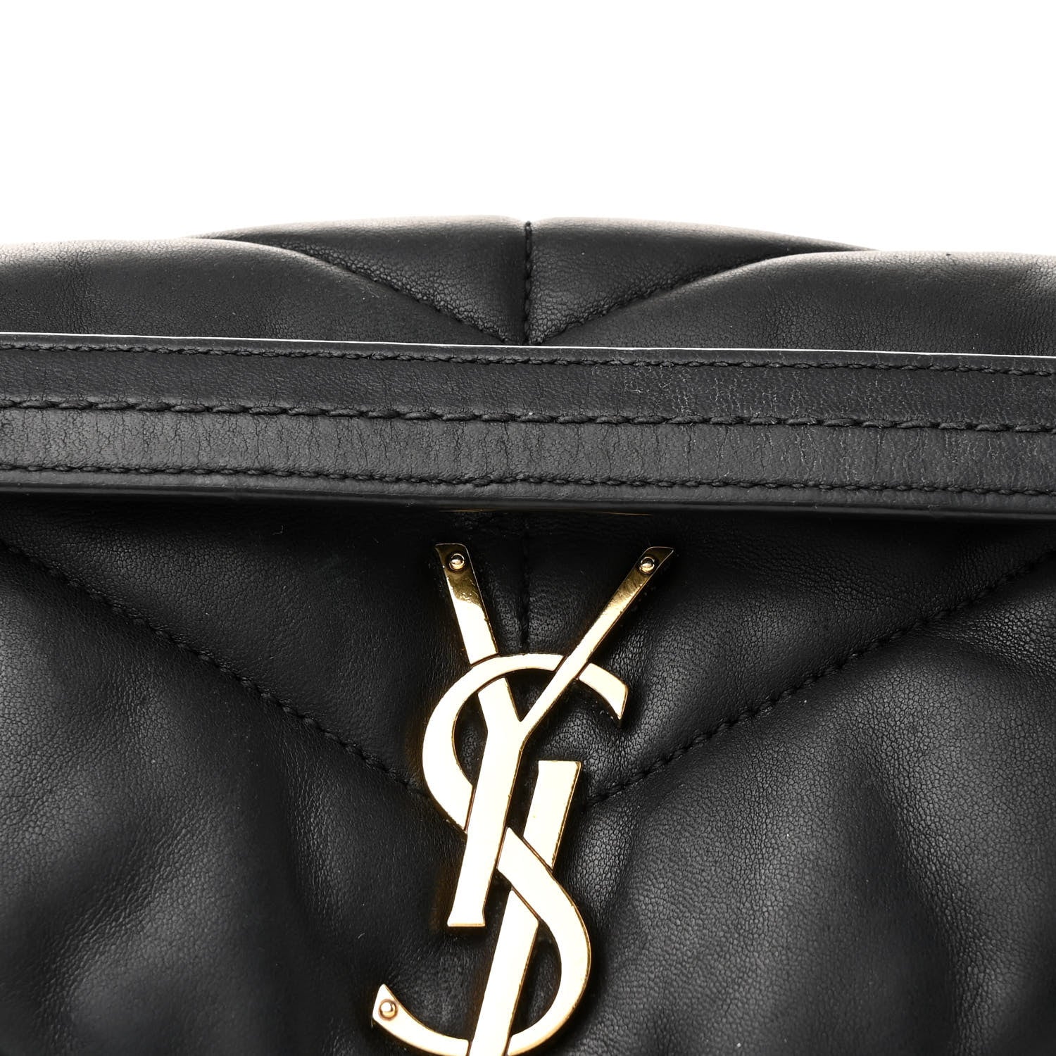 Saint Laurent Lambskin Quilted Small Loulou Puffer Monogram Chain Satchel Black 8 of 12