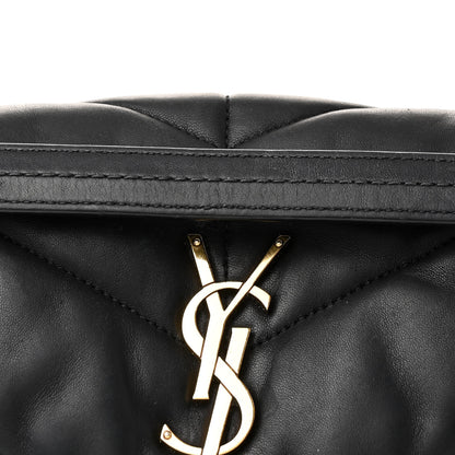 Saint Laurent Lambskin Quilted Small Loulou Puffer Monogram Chain Satchel Black 8 of 12