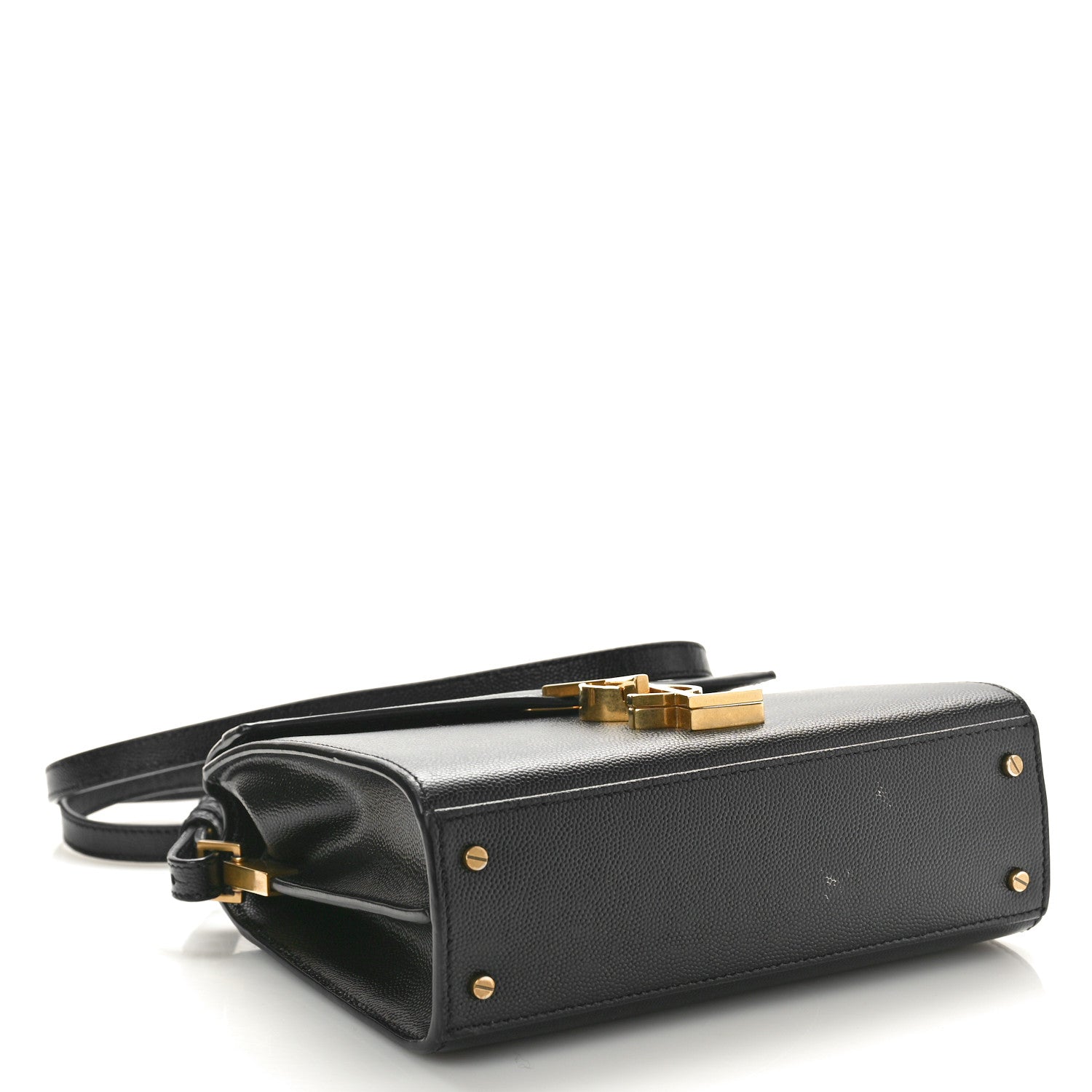 Saint Laurent Grain de Poudre Mini Classic Monogram Cassandra Top Handle Black 4 of 10