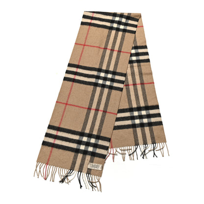 Burberry Cashmere Giant Check Fringe Scarf Archive Beige 2 of 3