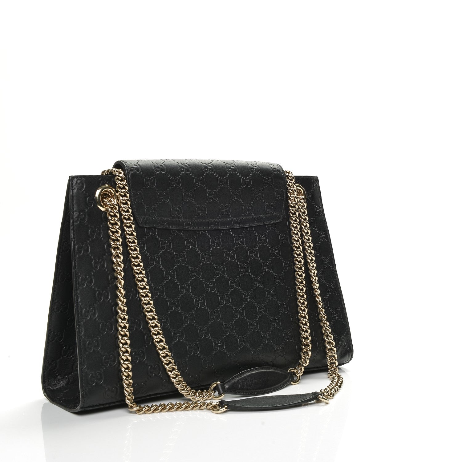 Gucci Guccissima Large Emily Chain Shoulder Bag Black 3 of 6