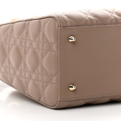 Christian Dior CHRISTIAN DIOR Lambskin Cannage Medium Lady Dior Warm Taupe 9 of 12
